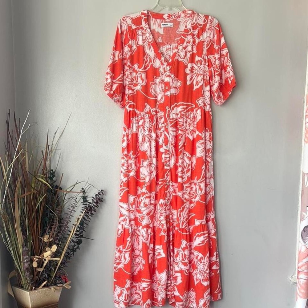 Sonoma Goods for Life red and white floral maxi dress #floralmaxi S